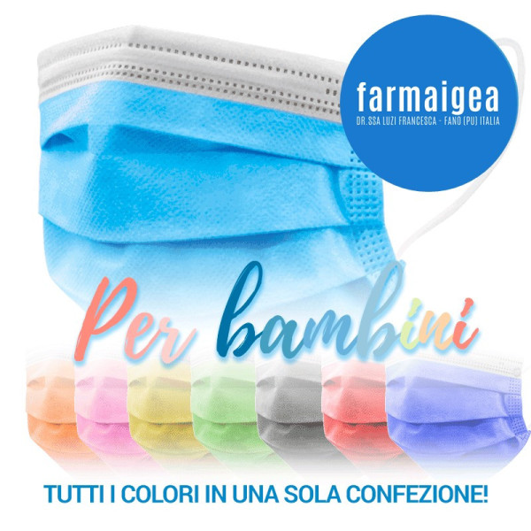 MASCHERINA CHIRURGICA COLORATA BIMBI 3 VELI 10PZ