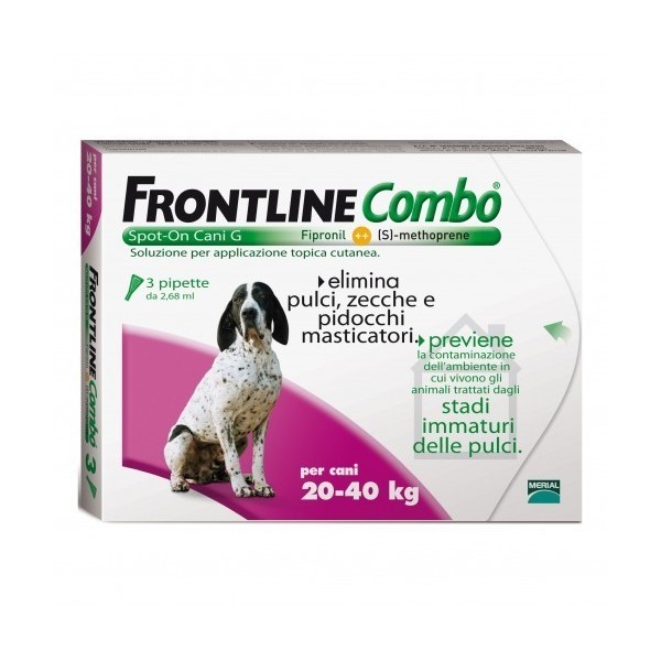 FRONTLINE COMBO SPOTON CANI DA 20 A 40KG 3 PIP DA 2,68ML
