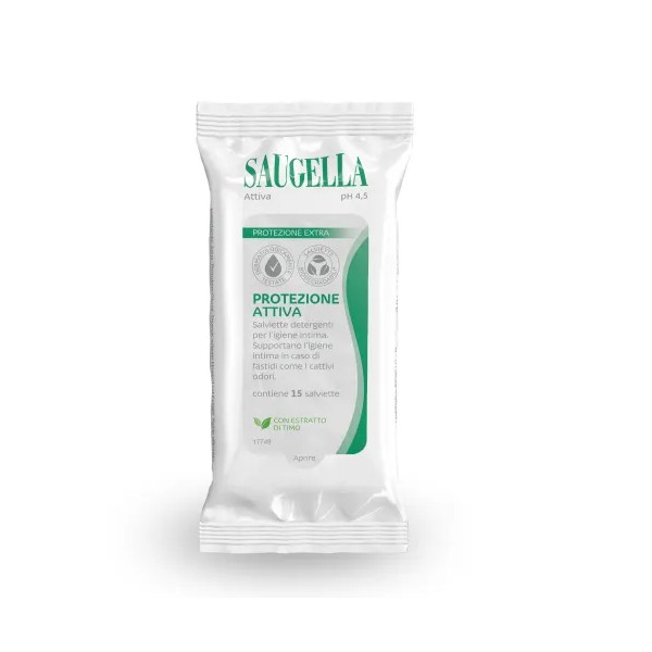 Saugella Attiva Salviette Intime · 15 pezzi