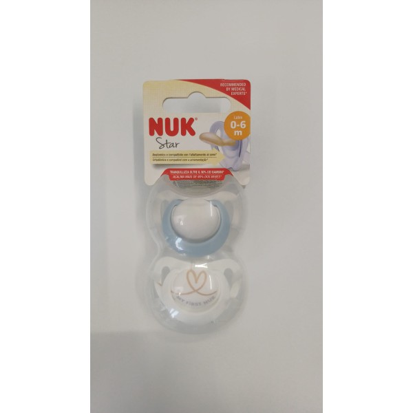 NUK SUC STAR LATT 0-6M 2PZ