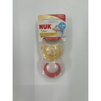 NUK SUC STAR LATT 6-18M 2P