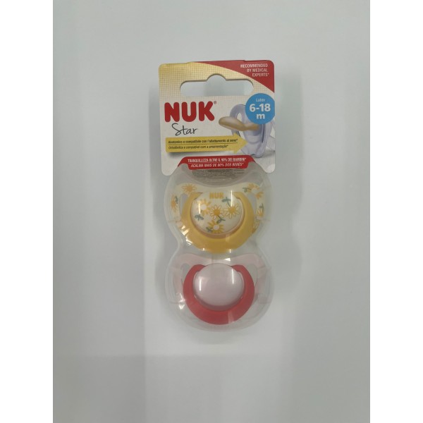 NUK SUC STAR LATT 6-18M 2P